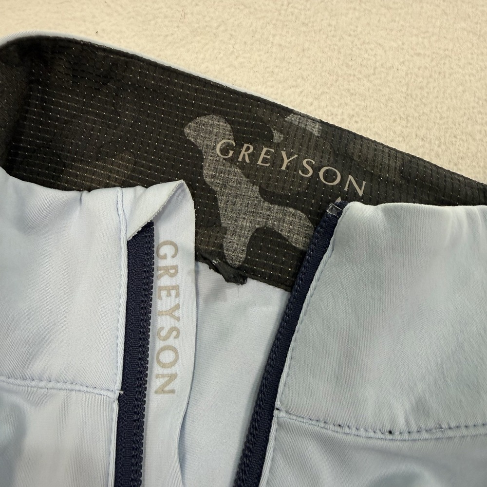 Greyson Golf Tate 1/4 Zip Pullover Solid Blue Performance Medium Long Sleeve - Picture 5 of 8